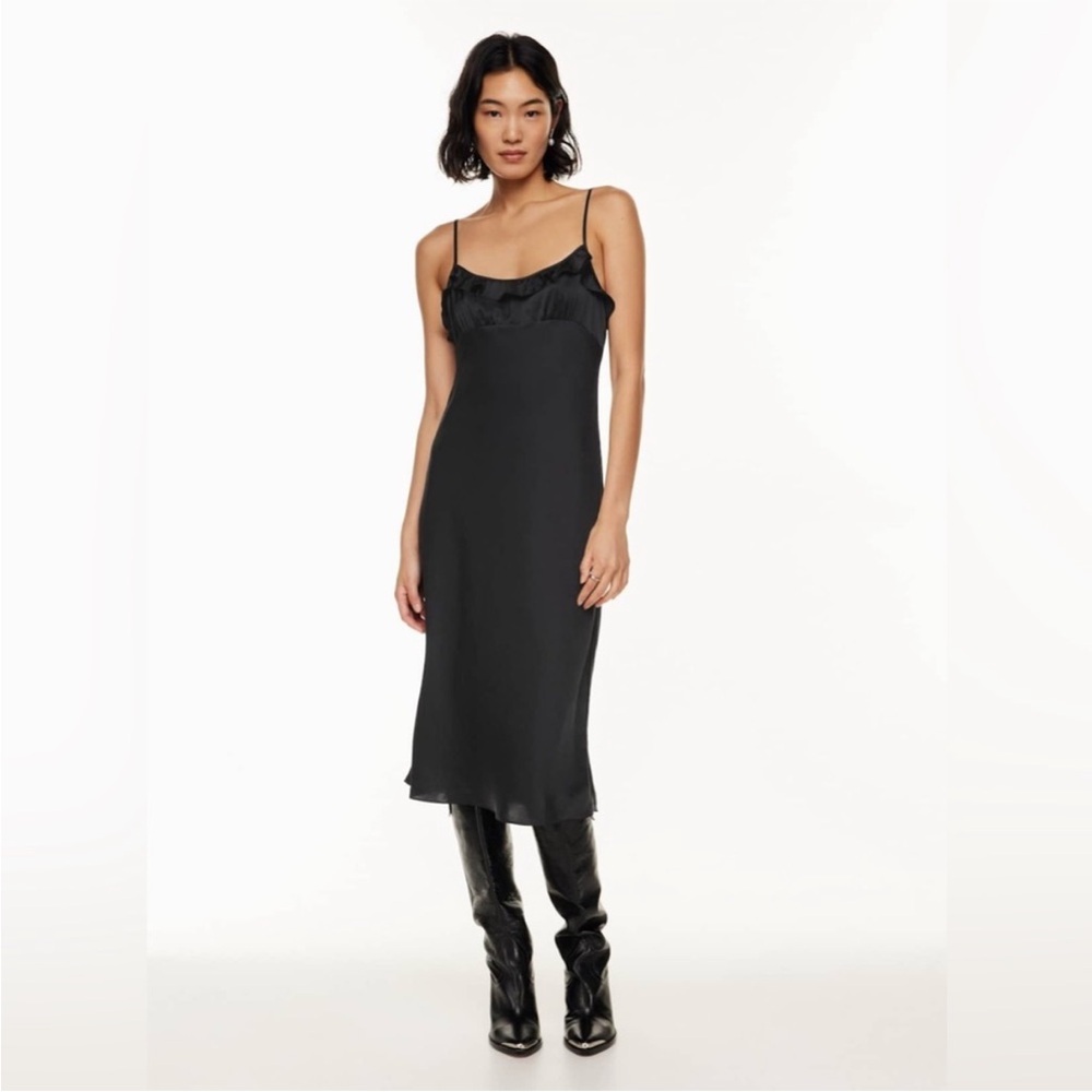 🤎NWT Wilfred ARITZIA Ovation Dress In RICH MOCHA BROWN - Picture 5 of 9